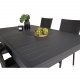 VENTURE DESIGN Gartenset mit Marbella-Tisch, mit Verlängerung und 4 Anna-Stühlen – schwarzes Eichenholz/Alu/Rattan 