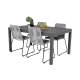 VENTURE DESIGN havest, m. Marbella bord, m. udtrk og 4 Lindos stole - reb/aluminium