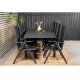 VENTURE DESIGN havest m. Marbella bord m. udtrk og 8 Break stole m. recliner - sort alu/textilene