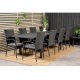 VENTURE DESIGN havest m Marbella bord m. udtrk og 8 Anna stole m. armln + hynde - sort rattan/alu