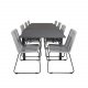 VENTURE DESIGN havest m. Marbella bord m. udtrk og 8 Lindos stole - grt reb/sort alu