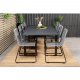 VENTURE DESIGN havest m. Marbella bord m. udtrk og 8 Lindos stole - grt reb/sort alu
