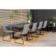 VENTURE DESIGN havest m. Marbella bord m. udtrk og 8 Lindos stole - grt reb/sort alu