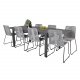VENTURE DESIGN havest m. Marbella bord m. udtrk og 8 Lindos stole - grt reb/sort alu