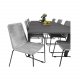 VENTURE DESIGN havest m. Marbella bord m. udtrk og 8 Lindos stole - grt reb/sort alu