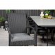 VENTURE DESIGN Gartenset mit Levels-Tisch mit Verlängerung und 10 Anna-Stühlen mit Armlehnen – graues Aintwood/schwarzes Rattan