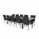 VENTURE DESIGN Gartenset mit Levels-Tisch mit Verlängerung und 10 Anna-Stühlen mit Armlehnen – graues Aintwood/schwarzes Rattan