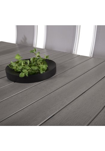 VENTURE DESIGN havest, m. Levels bord, m. udtrk og 6 Albany 5:pos. stole - aintwood/alu 