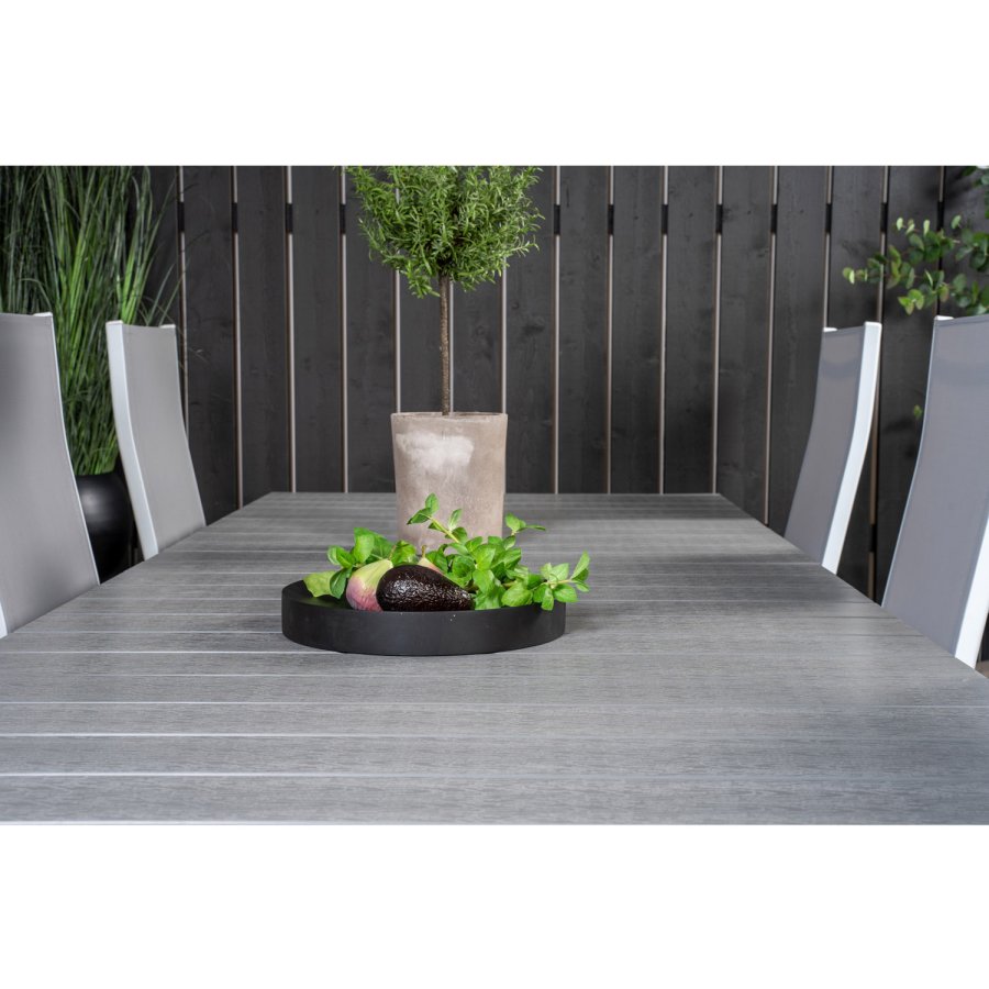 VENTURE DESIGN havest m Levels bord m udtrk og 8 Copacabana stole m recliner - gr aintwood/textil