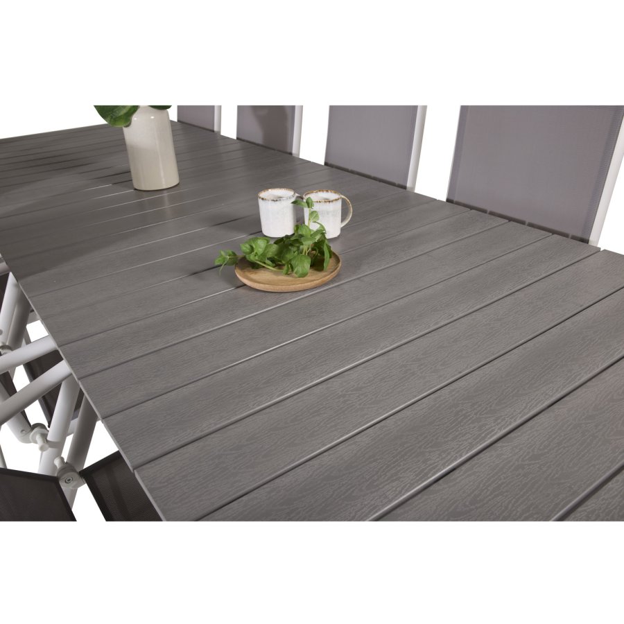 VENTURE DESIGN havest m Levels bord m udtrk og 10 Break stole m recliner - gr aintwood/textilene