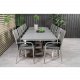 VENTURE DESIGN Gartenset mit Levels Tisch mit Verlängerung und 10 Anna Stühlen mit Armlehnen – graues Aintwood/Rattan