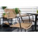 VENTURE DESIGN havest, m. Denver cafébord (120x70) og 4 Lindos stole - sort aintwood/alu/latte reb 