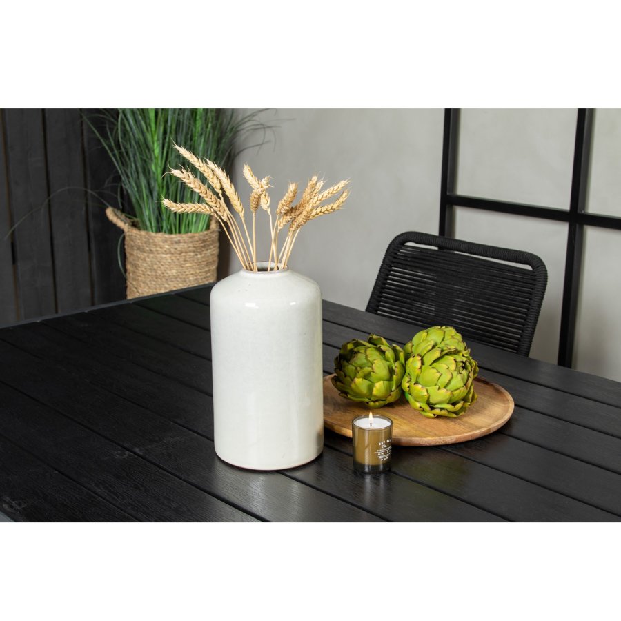 VENTURE DESIGN havest, m. Break havebord (150x90) og 4 Lindos stole - sort aintwood/alu/reb 