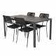 VENTURE DESIGN havest, m. Break havebord (150x90) og 4 Lindos stole - sort aintwood/alu/reb 