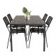 VENTURE DESIGN havest, m. Break havebord (150x90) og 4 Lindos stole - sort aintwood/alu/reb 