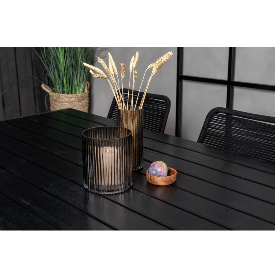 VENTURE DESIGN havest, m. Break bord (205x90) og 6 Lindos stole, m. armln - aintwood/alu/reb