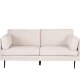 VENTURE DESIGN Boom 3-Sitzer-Sofa - beiger Samt und schwarzer Stahl