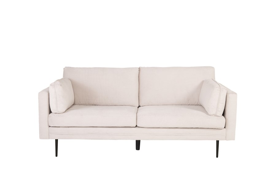 VENTURE DESIGN Boom 3-Sitzer-Sofa - beiger Samt und schwarzer Stahl