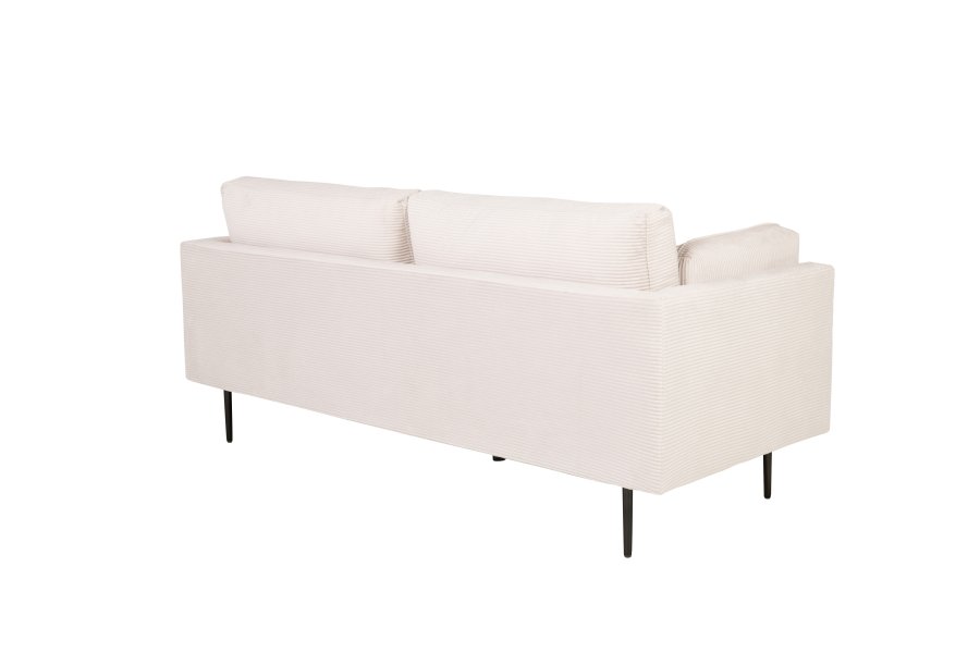 VENTURE DESIGN Boom 3-Sitzer-Sofa - beiger Samt und schwarzer Stahl