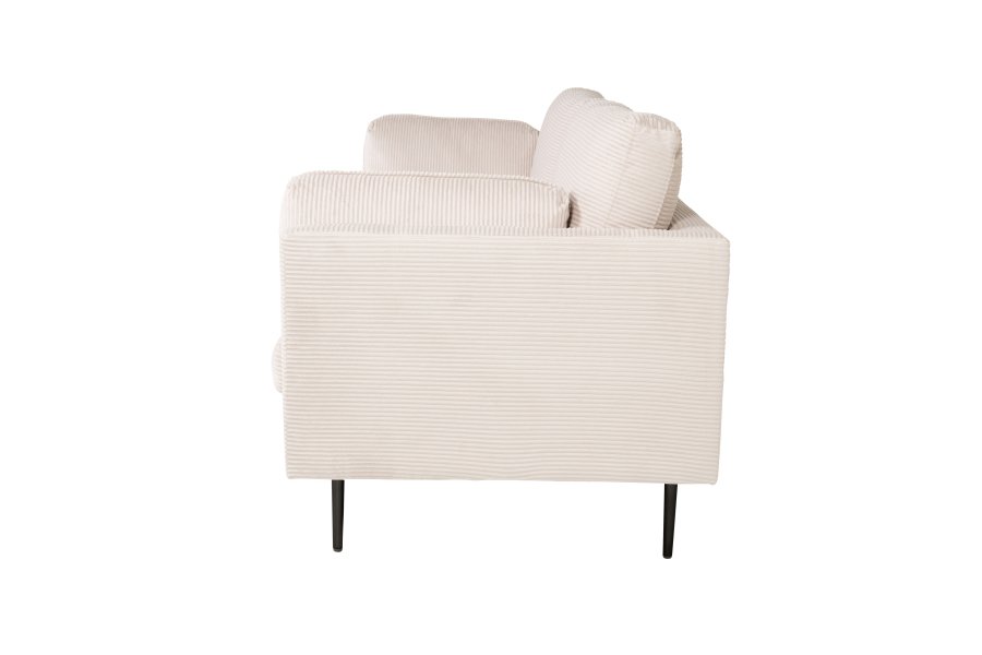VENTURE DESIGN Boom 3-Sitzer-Sofa - beiger Samt und schwarzer Stahl