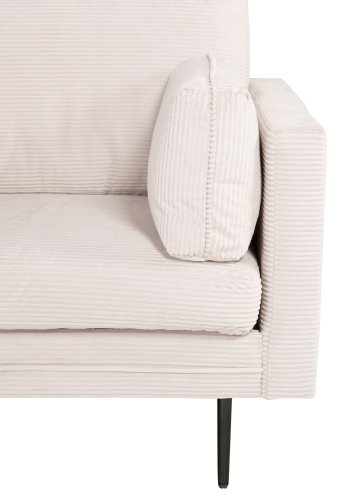 VENTURE DESIGN Boom 3-Sitzer-Sofa - beiger Samt und schwarzer Stahl