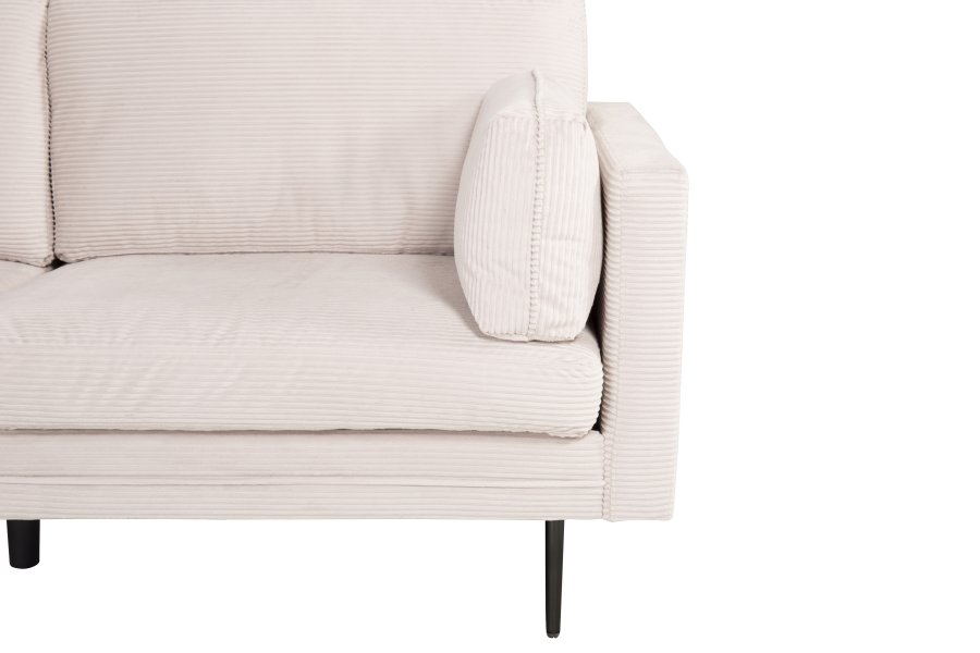 VENTURE DESIGN Boom 3-Sitzer-Sofa - beiger Samt und schwarzer Stahl