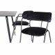 VENTURE DESIGN Dipp spisebordsett, m. 4 stoler - sort finér/messing sort metall, sort flyel/svart metall