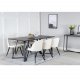 VENTURE DESIGN Marina spisebordsst, m. 6 stole - sort finer/sort metal og beige fljl/sort metal