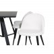 VENTURE DESIGN Marina spisebordsst, m. 6 stole - sort finer/sort metal og beige fljl/sort metal