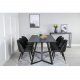 VENTURE DESIGN Marina spisebordsst, m. 6 stole - sort finer/sort metal, sort PU/messing sort metal