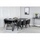 VENTURE DESIGN Marina spisebordsst, m. 6 stole - sort finer/sort metal, sort PU/messing sort metal