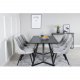VENTURE DESIGN Marina spisebordsst, m. 6 stole - sort finer/sort metal og lysegr fljl/sort metal