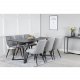 VENTURE DESIGN Marina spisebordsst, m. 6 stole - sort finer/sort metal og lysegr fljl/sort metal