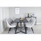 VENTURE DESIGN Marina spisebordsst, m. 6 stole - sort finer/sort metal og lysegr stof/sort metal