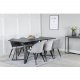 VENTURE DESIGN Marina spisebordsst, m. 6 stole - sort finer/sort metal og lysegr fljl/sort metal