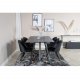 VENTURE DESIGN Marina spisebordsst, m. 6 stole - sort finer/sort metal og sort fljl/sort metal