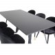 VENTURE DESIGN Marina spisebordsst, m. 6 stole - sort finer/sort metal og sort fljl/sort metal