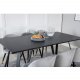 VENTURE DESIGN Marina spisebordsst, m. 6 stole - sort finer/sort metal og lysegr fljl/sort metal