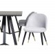 VENTURE DESIGN Marina spisebordsst, m. 6 stole - sort finer/sort metal og lysegr fljl/sort metal