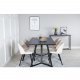 VENTURE DESIGN Marina spisebordsst, m. 6 stole - sort finer/sort metal og beige fljl/sort metal