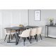 VENTURE DESIGN Marina spisebordsst, m. 6 stole - sort finer/sort metal og beige fljl/sort metal