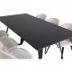 VENTURE DESIGN Marina spisebordsst, m. 6 stole - sort finer/sort metal og beige fljl/sort metal