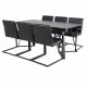 VENTURE DESIGN Marina Matbordsset, med 6 Stolar - Svart Fanér / Svart Metall och Svart PU / Svart Metall