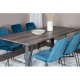 VENTURE DESIGN Marina spisebordsst, m. 6 stole - gr finer/sort metal og bl fljl/sort metal
