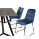 VENTURE DESIGN Marina spisebordsst, m. 6 stole - gr finer/sort metal og bl fljl/sort metal