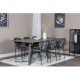 VENTURE DESIGN Marina spisebordsst, m. 6 stole - gr finer/sort metal og multi stof/sort metal