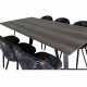 VENTURE DESIGN Marina spisebordsst, m. 6 stole - gr finer/sort metal og multi stof/sort metal