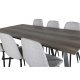 VENTURE DESIGN Marina spisebordsst, m. 6 stole - gr finer/sort metal og gr stof/sort metal