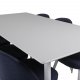 VENTURE DESIGN Polar spisebordsett, m. 6 stoler - hvit MDF/hvit metall, bltt stoff/hvit metall