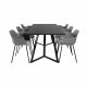 VENTURE DESIGN Marina spisebordsst, m. 6 stole - sort finer/sort metal og gr plastik/sort metal